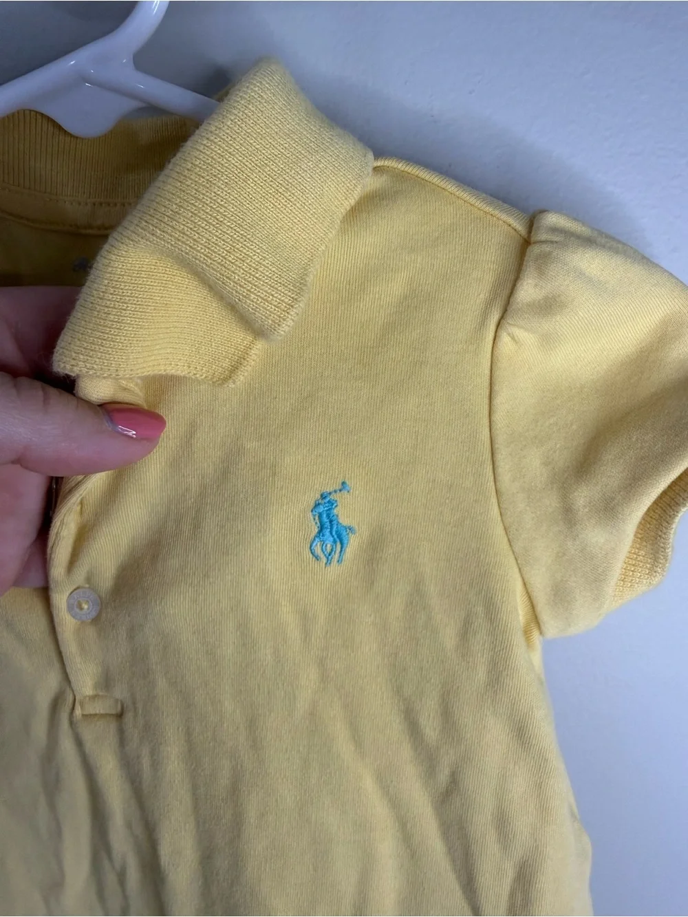 Ralph Lauren Girls Yellow Polo Dress with Ruffle Hem